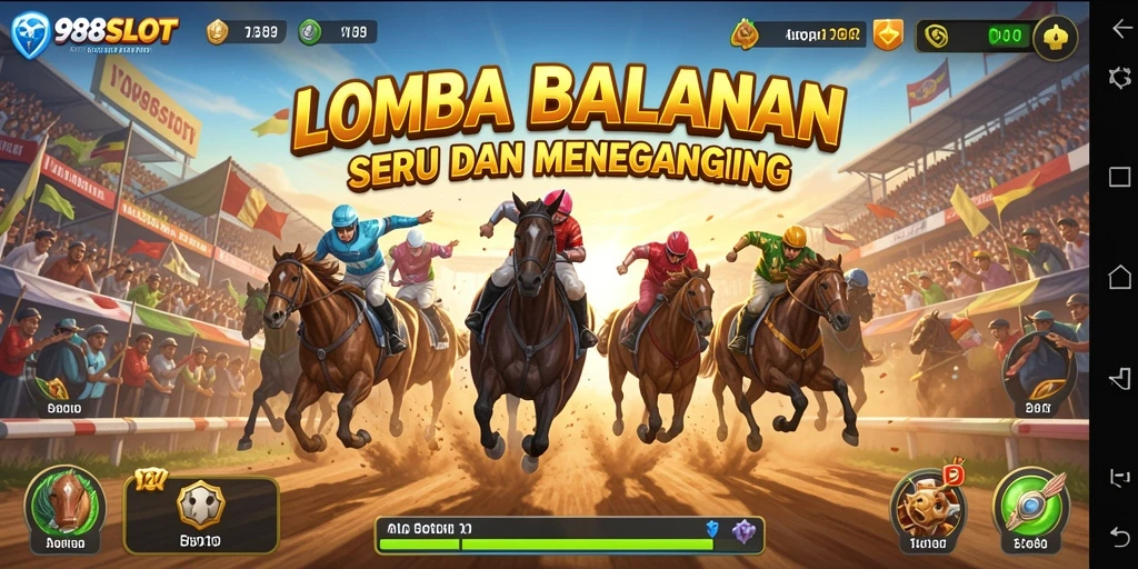 Tampilan gameplay Racing 988SLOT yang mendebarkan dan seru.