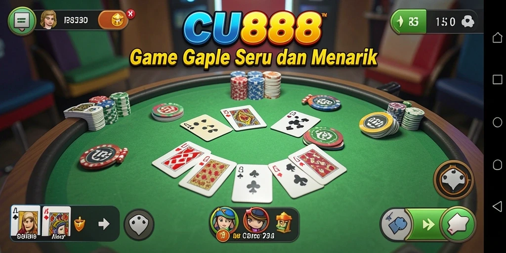 Tampilan gameplay yang menarik dari CU888 dalam permainan Gaple.