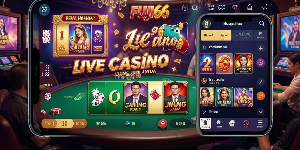 Tampilan gameplay Live Casino yang mendebarkan di FUJI66.