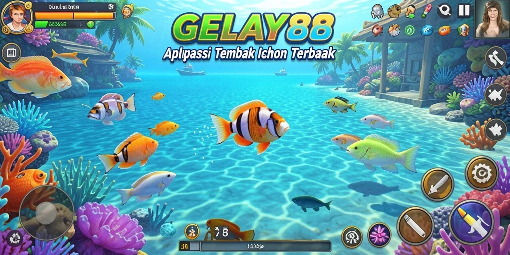 Tampilan gameplay seru dalam GELAY88 menembak ikan.