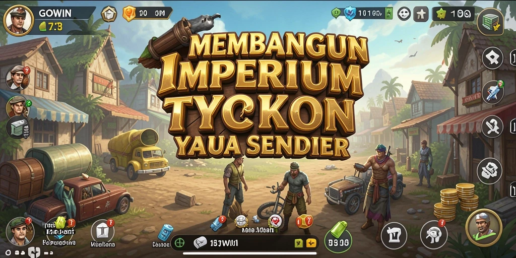 Tampilan gameplay GOWIN yang menantang dan seru dalam membangun bisnis.