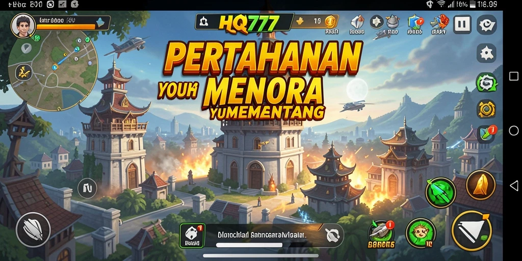 Tampilan gameplay HQ777 yang menegangkan dalam Tower Defense.