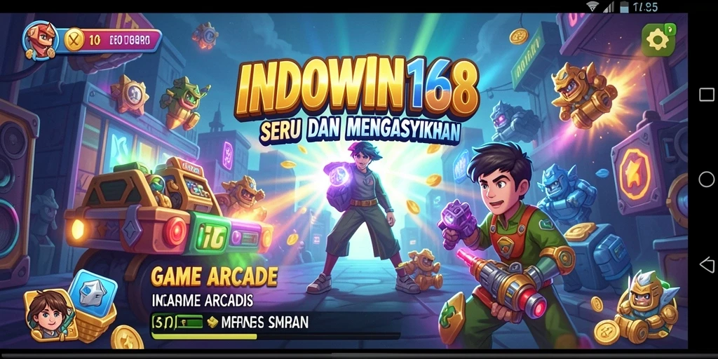 Screenshot gameplay INDOWIN168 yang menampilkan aksi seru dan penuh warna.