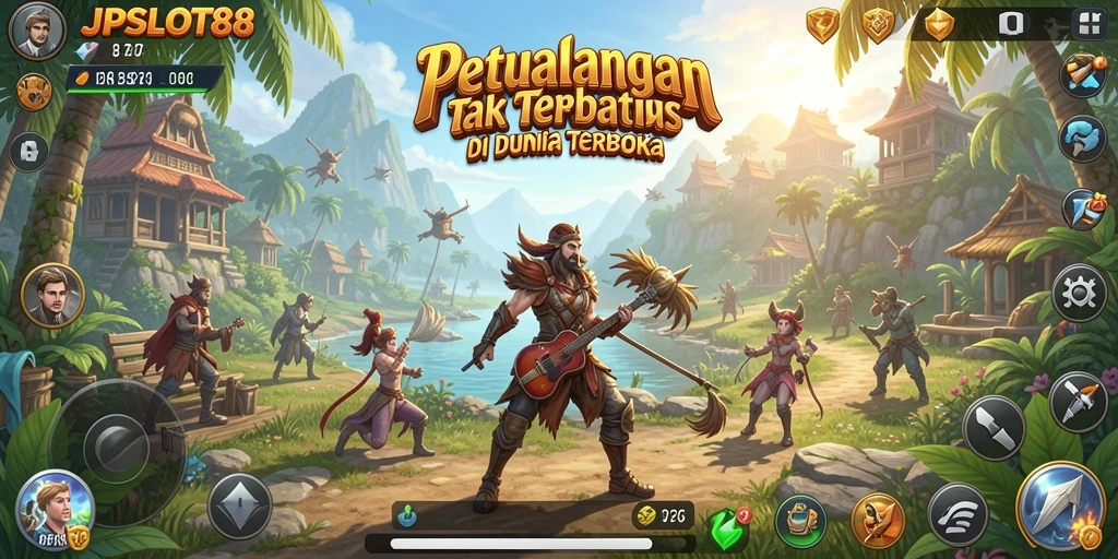 Gameplay JPSLOT88 menunjukkan petualangan seru di dunia terbuka.