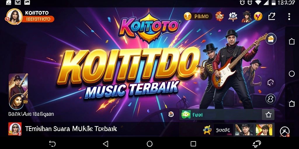 Screenshot KOITOTO menampilkan pengguna yang menikmati musik dengan fitur lirik.