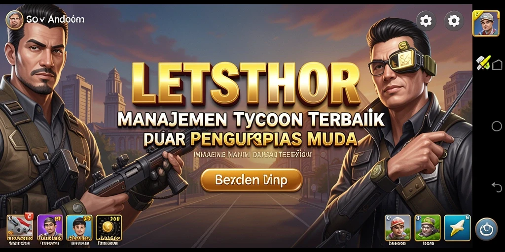 Tampilan gameplay seru dalam LETSTHOR dengan pengelolaan bisnis yang mendalam.