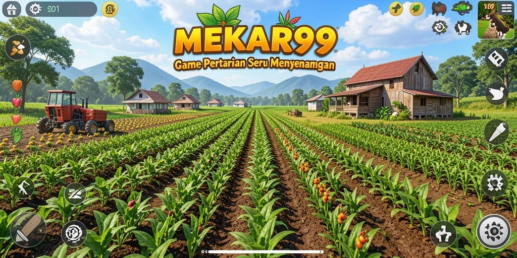 Gameplay MEKAR99 yang menarik dan penuh warna dalam bertani.