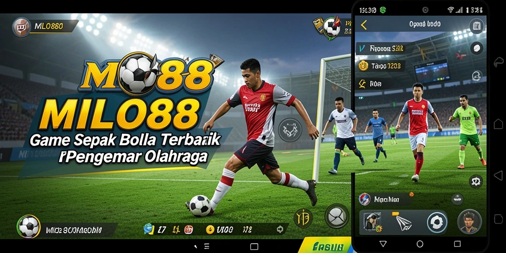 Tampilan gameplay yang mendebarkan dari game sepak bola.