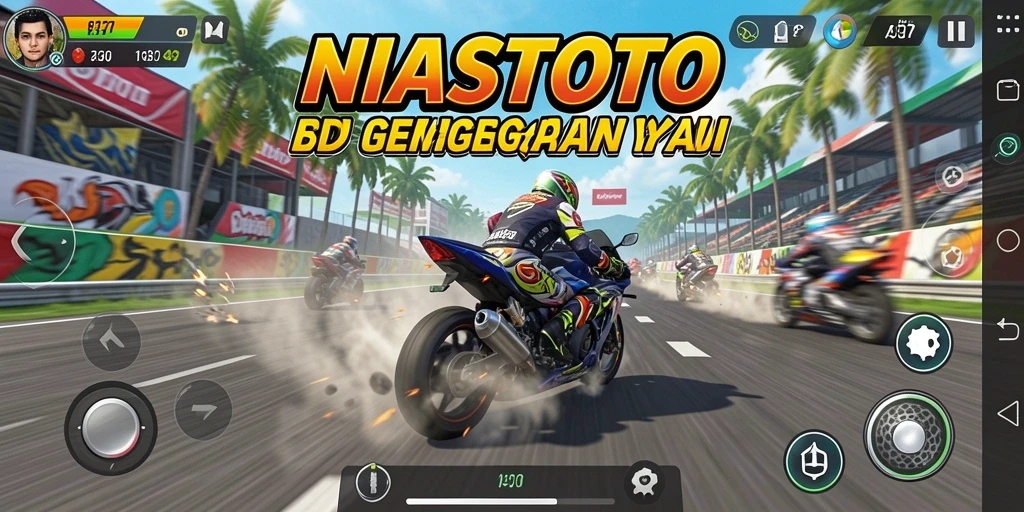 Screenshot NIASTOTO menampilkan balapan motor yang mendebarkan dengan grafis yang memukau.