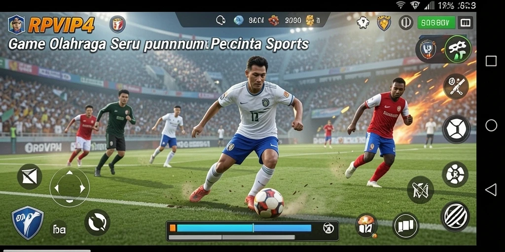 Tangkapan layar RPVIP4 menunjukkan aksi gameplay olahraga yang mendebarkan.