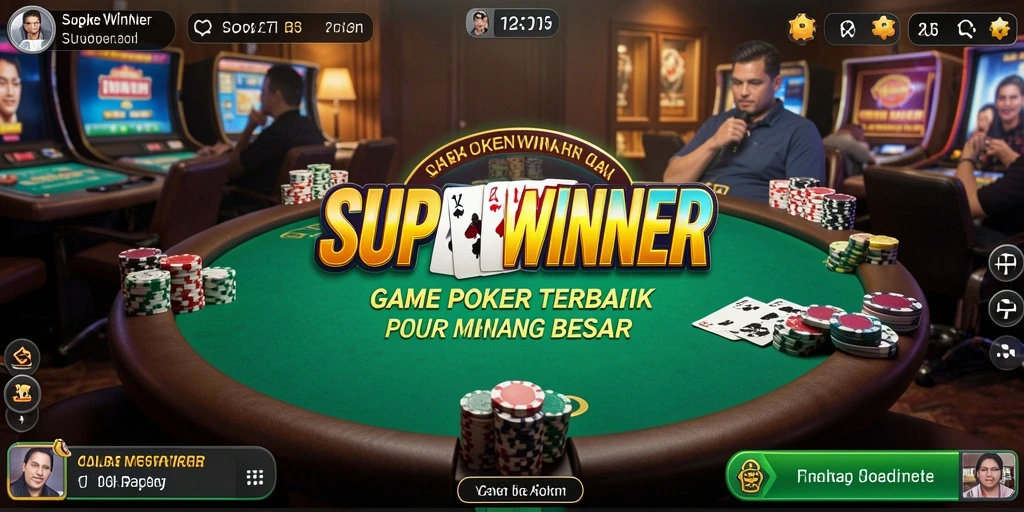 Tampilan gameplay Poker yang menarik dan interaktif di SUPERWINNER.