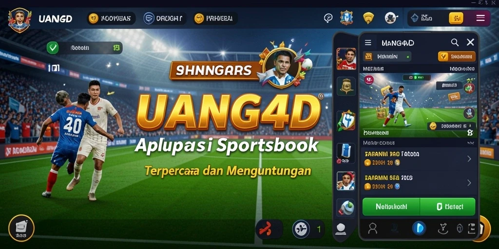 Tampilan antarmuka aplikasi UANG4D untuk taruhan olahraga.